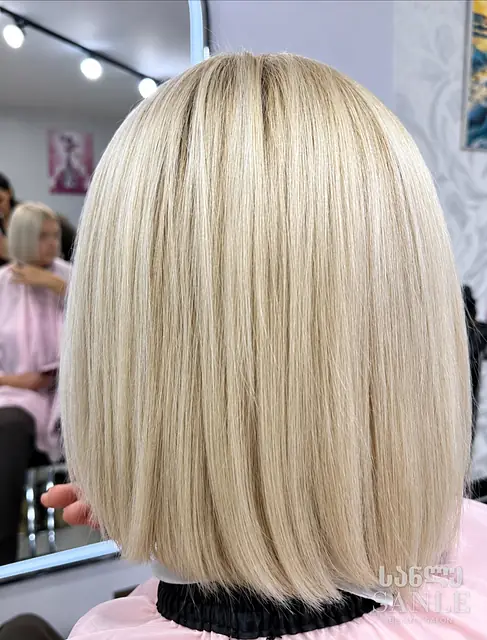 Hair lightening at SANLE — cool blonde bob, the result