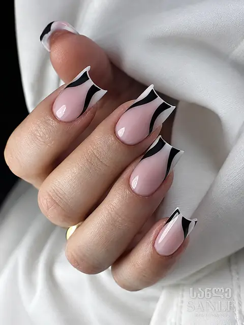 Black wavy lines on a soft base — work by SANLE