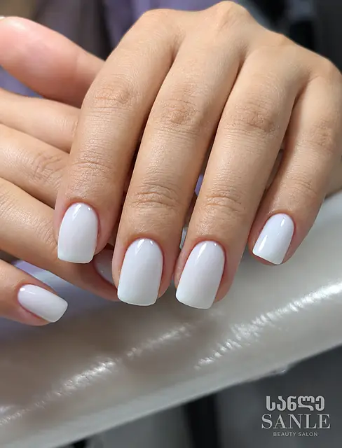 Milky manicure — work by SANLE